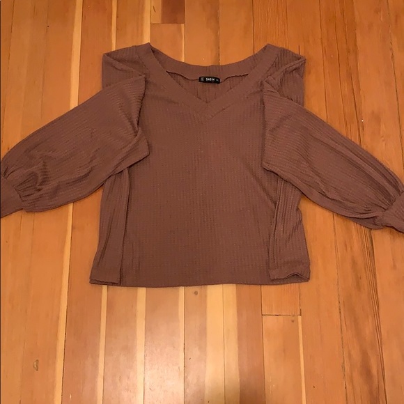 SHEIN Tops - Plus Drop Shoulder Lantern Sleeve Waffle Knit Tee